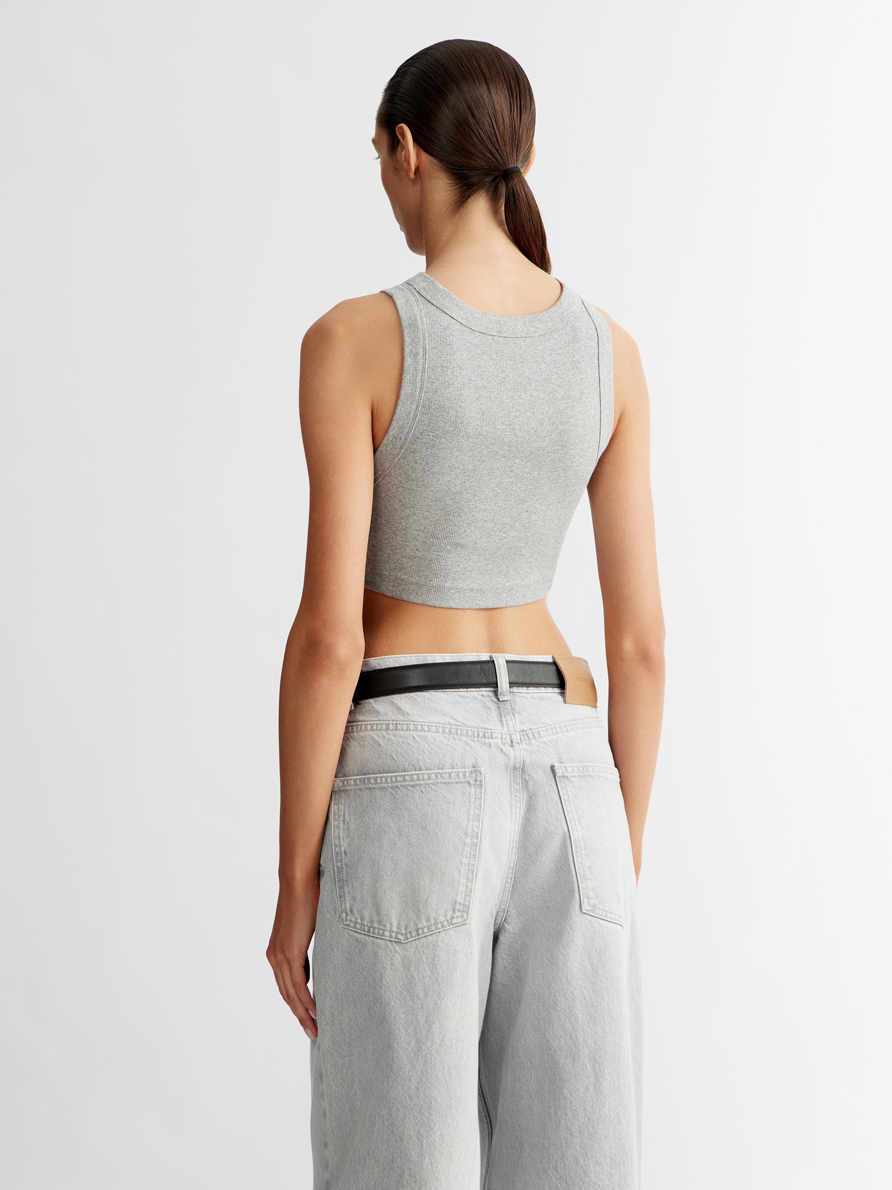 Ribbed cotton cropped top