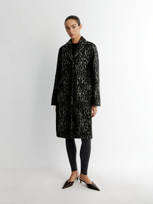 Jacquard acrylic-wool coat