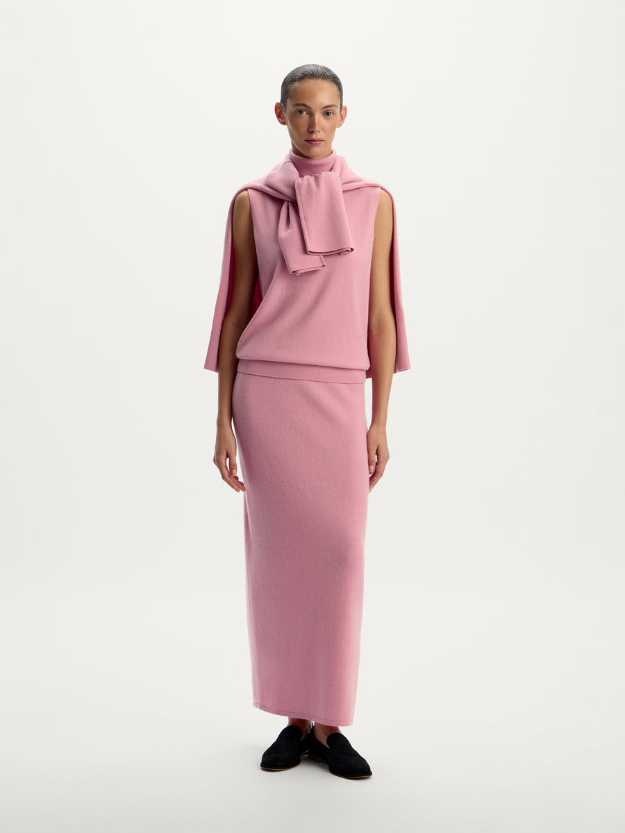Cashmere Long Skirt in Sand main image 0