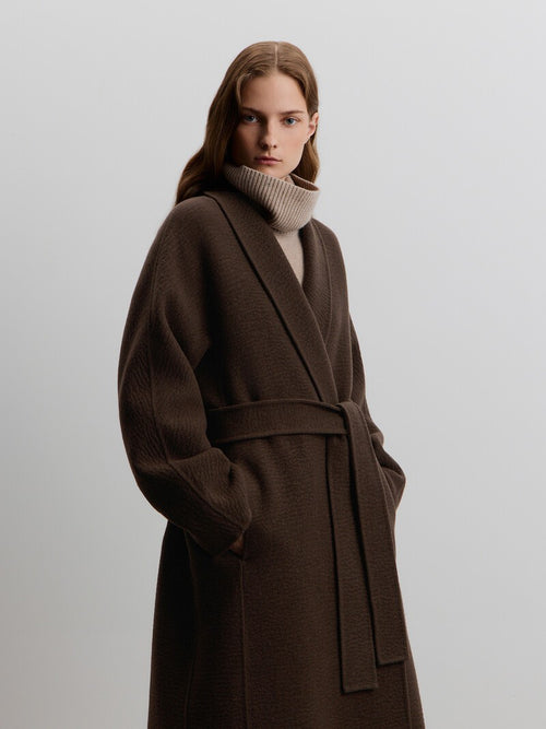 Belted cashmere coat