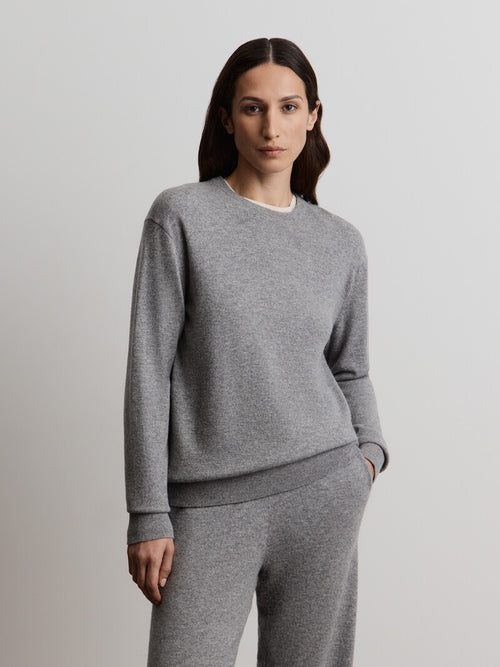Wool-cashmere crew neck jumper