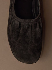 Suede ballerina flats