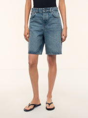 Boyfriend fit denim shorts
