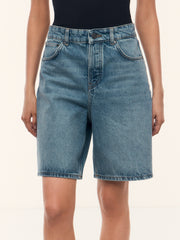Boyfriend fit denim shorts