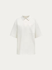Mercerised cotton polo T-shirt