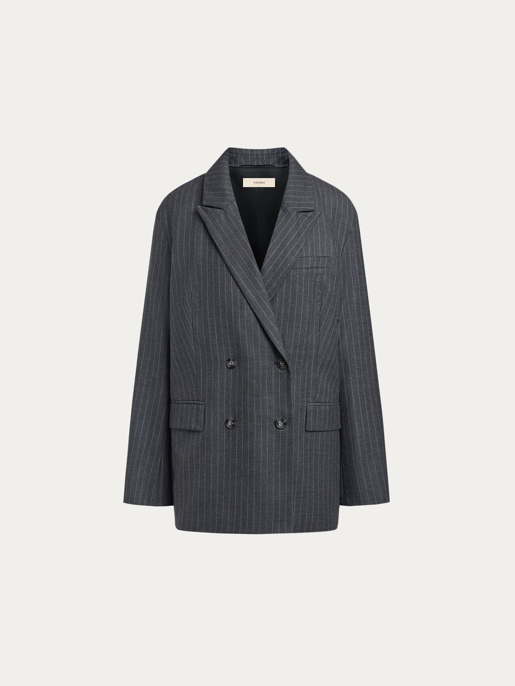 Pinstriped wool blazer