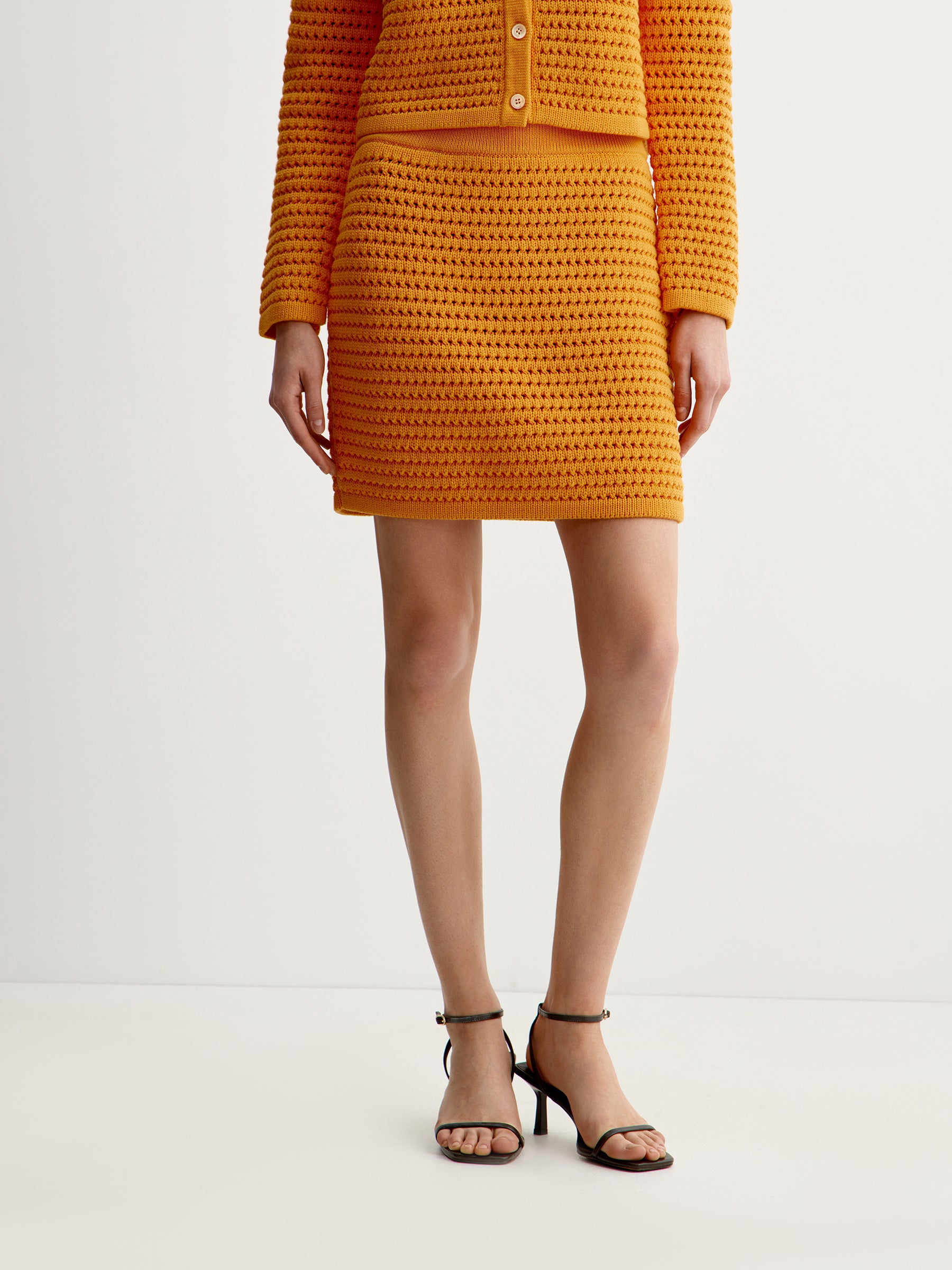 Cotton knit mini skirt
