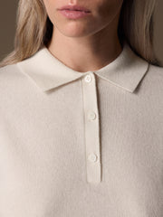 Wool-cashmere polo jumper