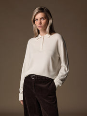 Wool-cashmere polo jumper