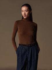 Ribbed merino turtleneck