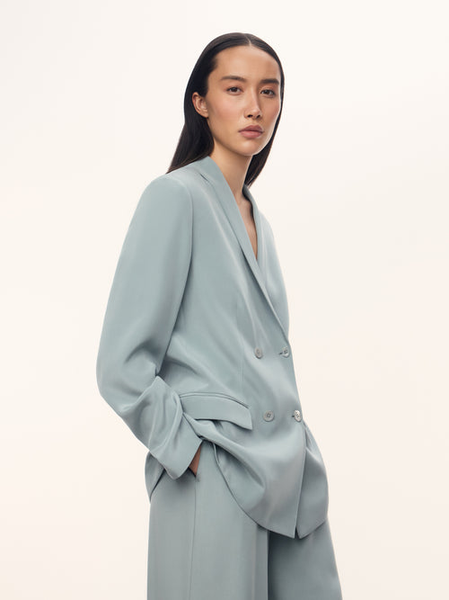 بليزر أليس بلو من الحرير