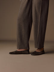 Suede ballerina flats