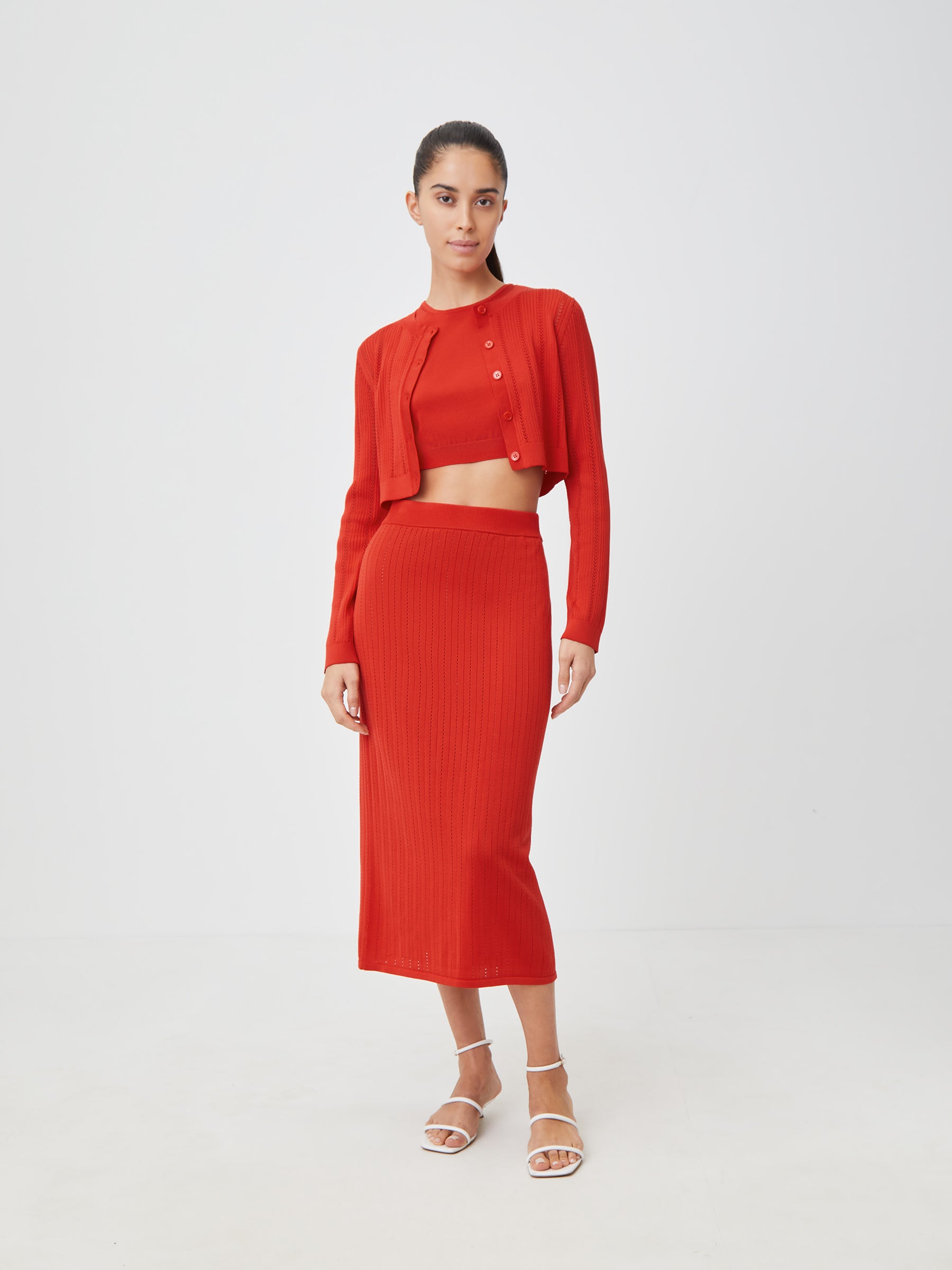 Open knit 2024 midi skirt