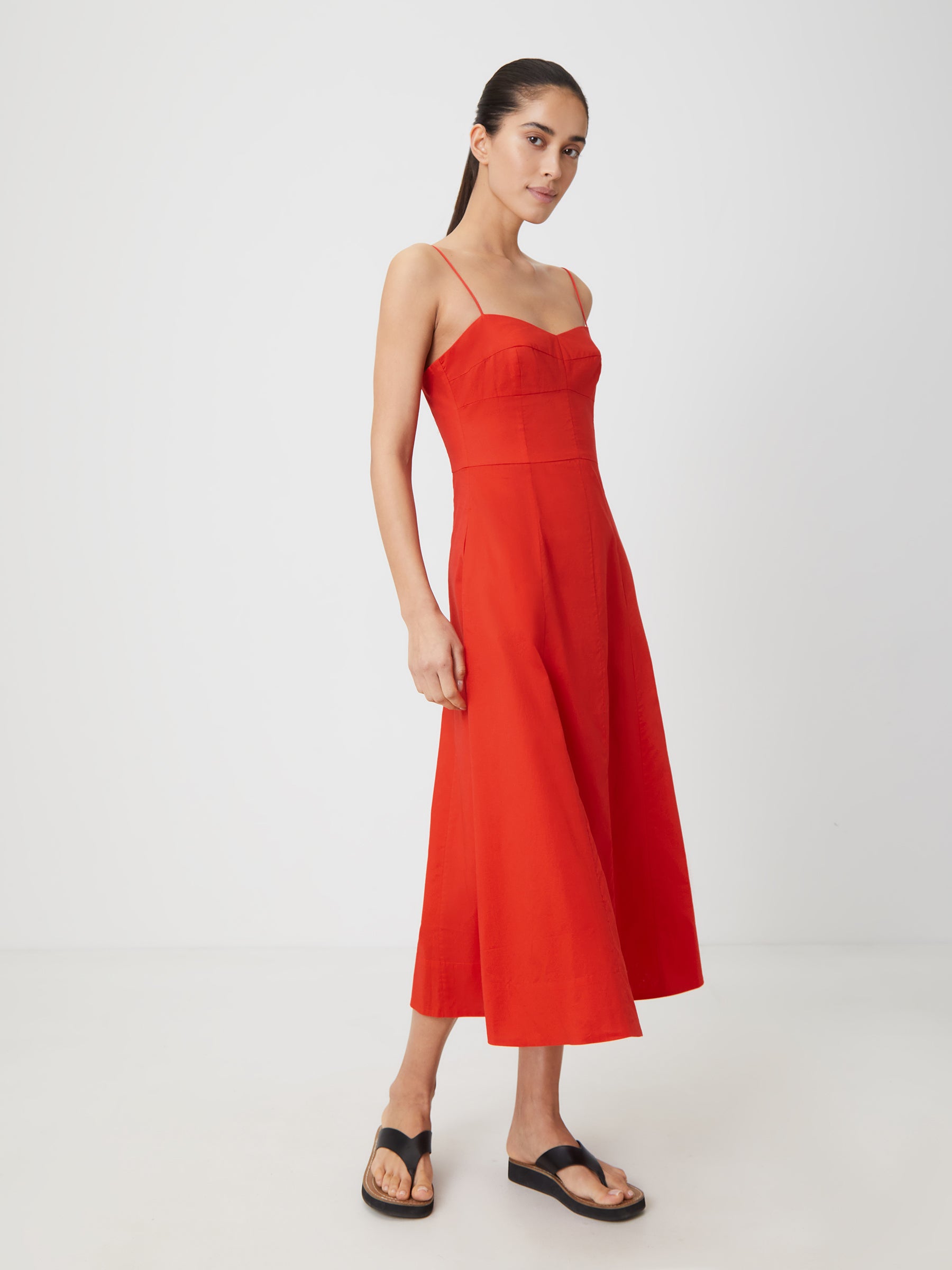 Red store midi sundress