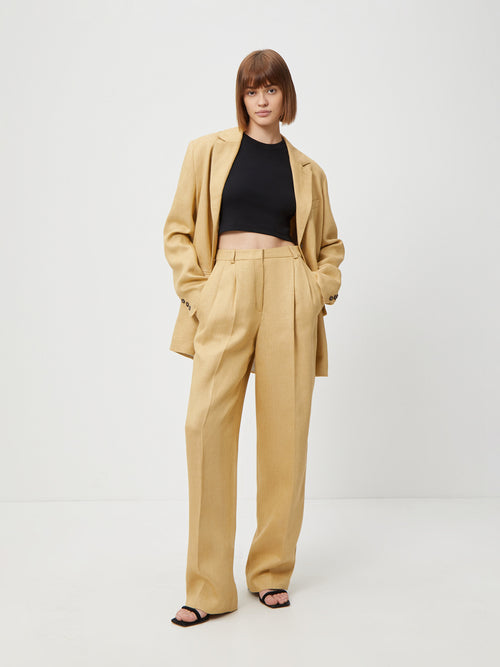 Linen pleated trousers