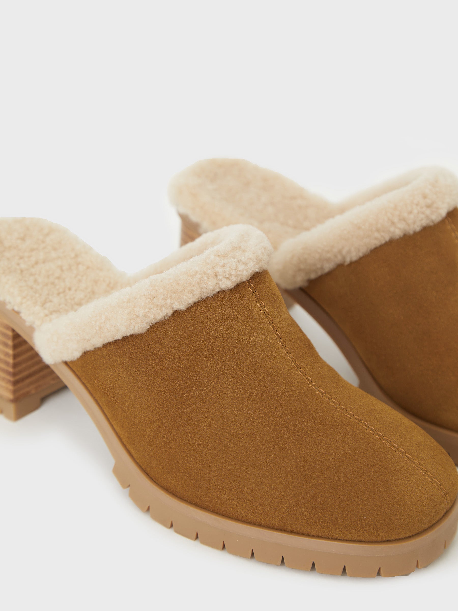 Shearling-lined mules