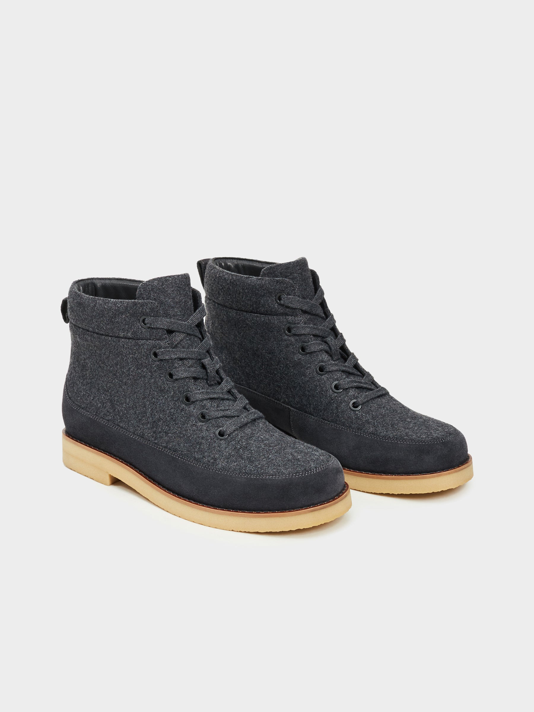 Wool lace-up boots