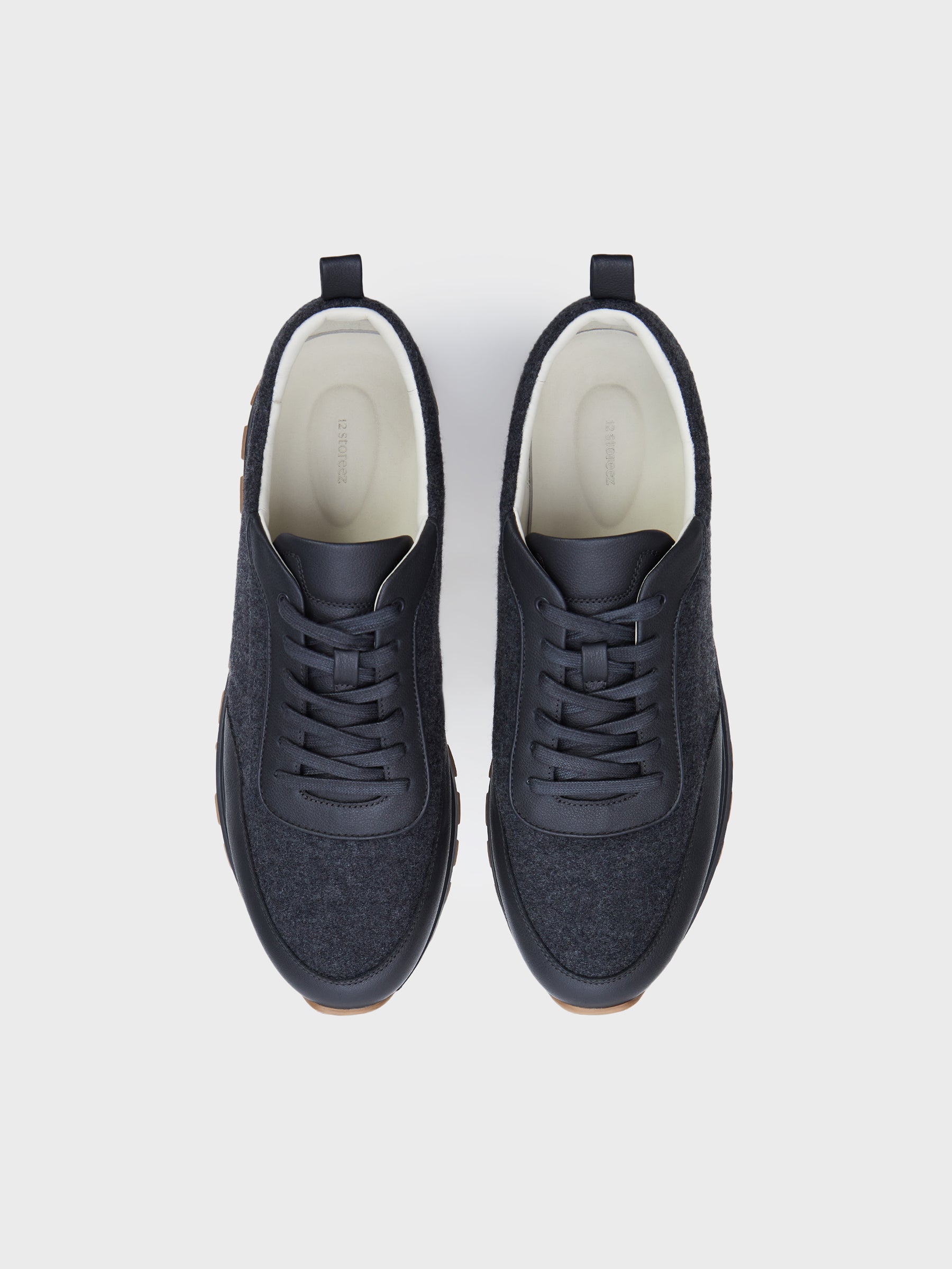 Wool-leather sneakers