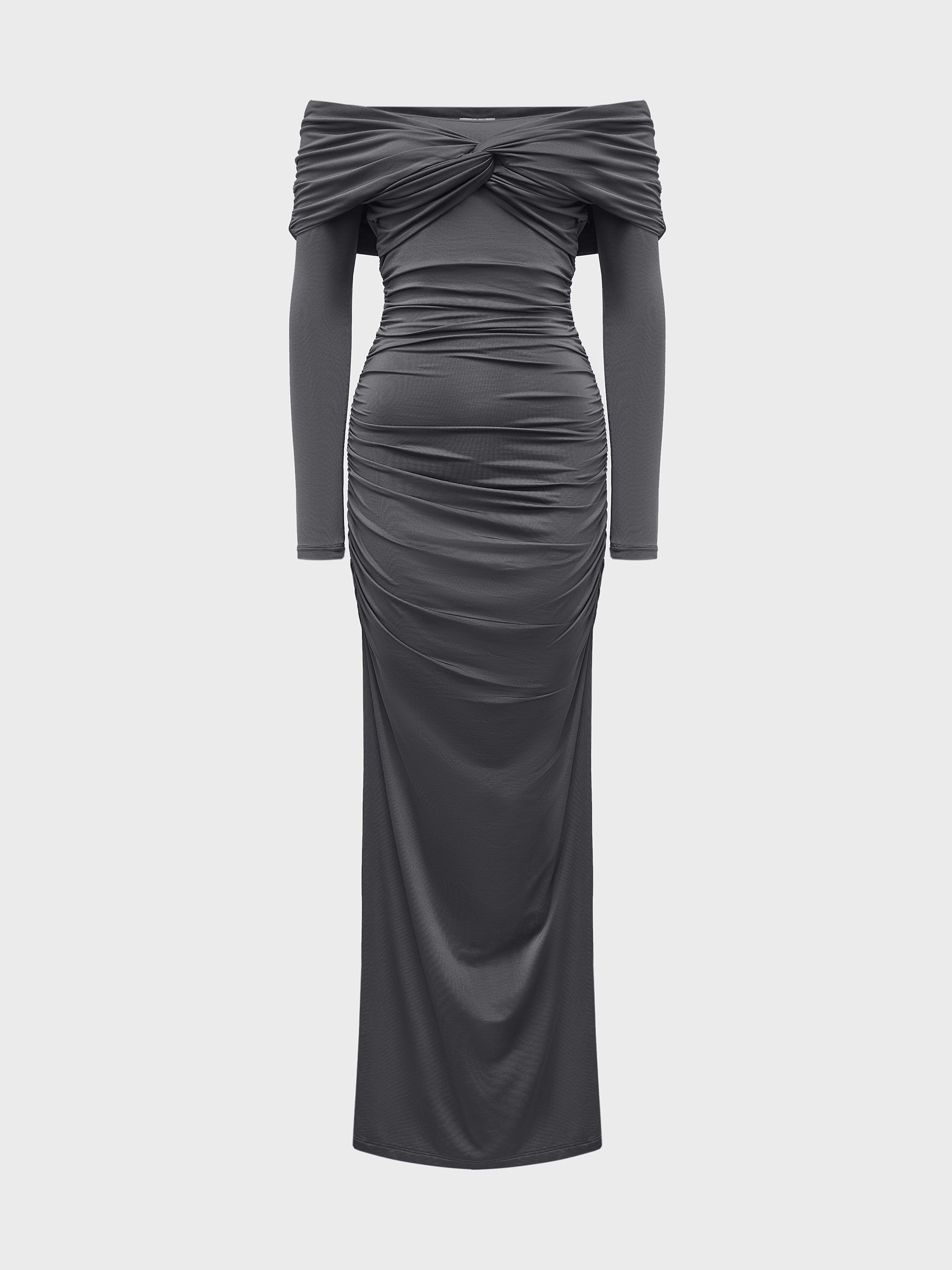 Bardot neckline dress