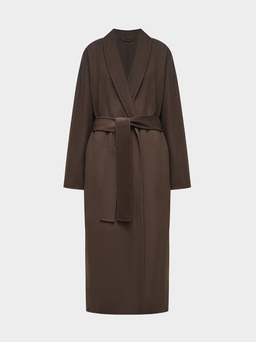 Belted wool-cashmere coat