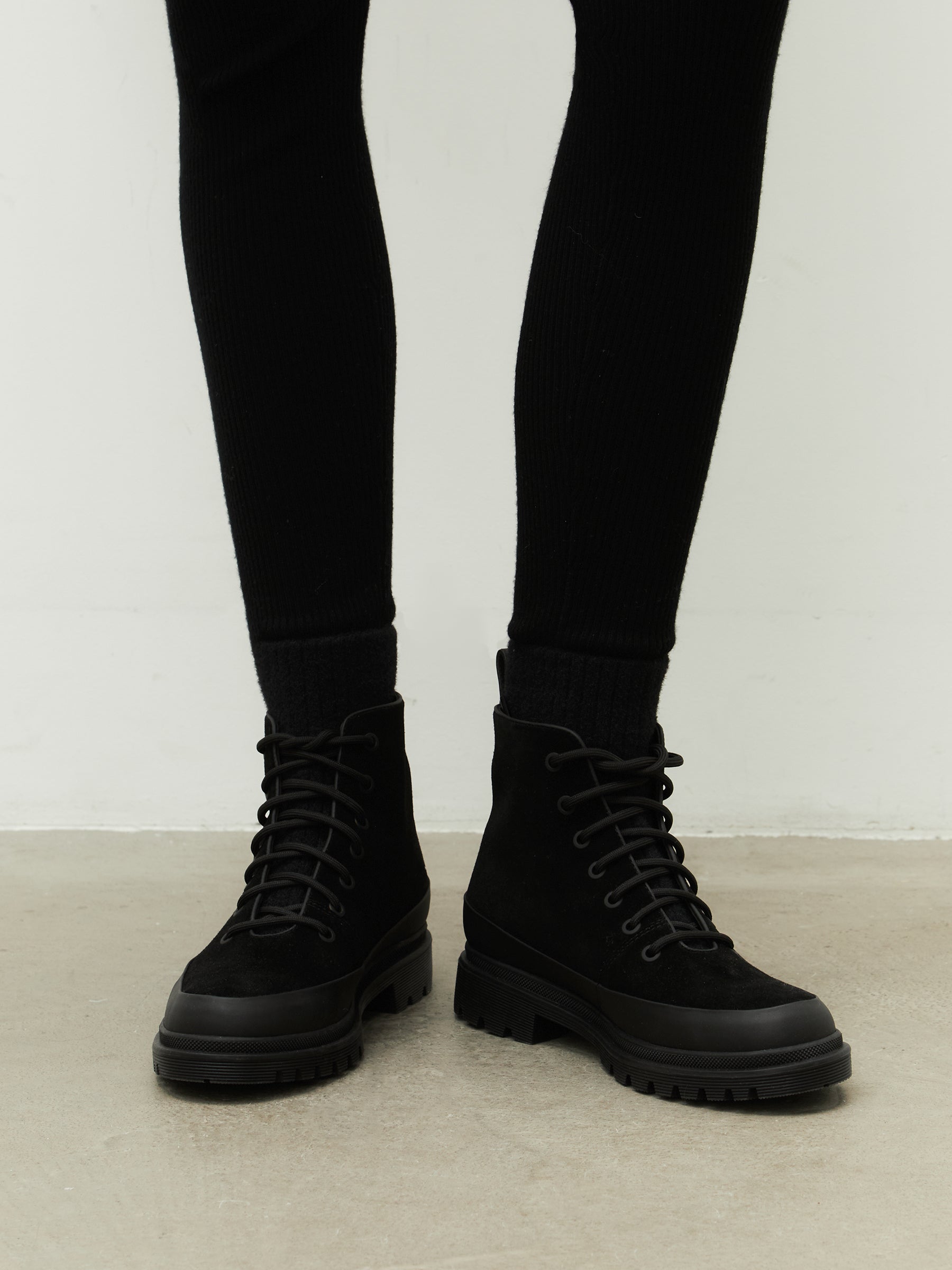 Suede lace-up boots