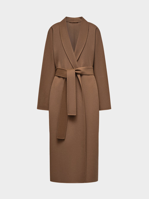 Belted wool-cashmere coat