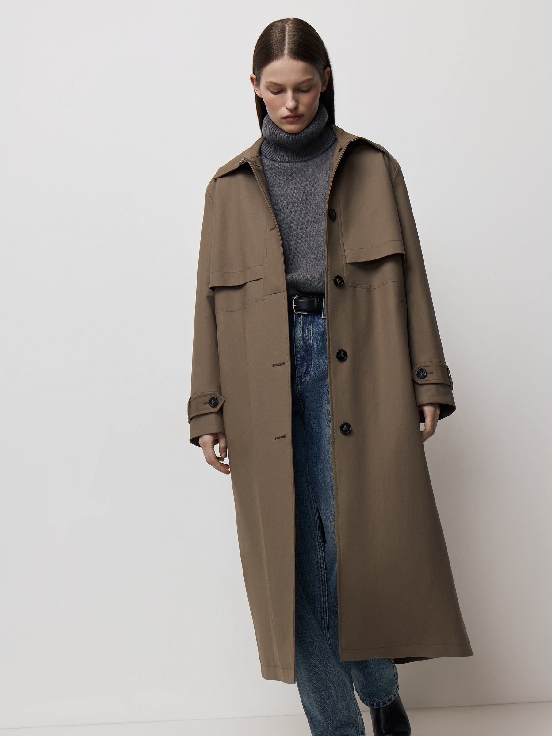 Padded trench coat