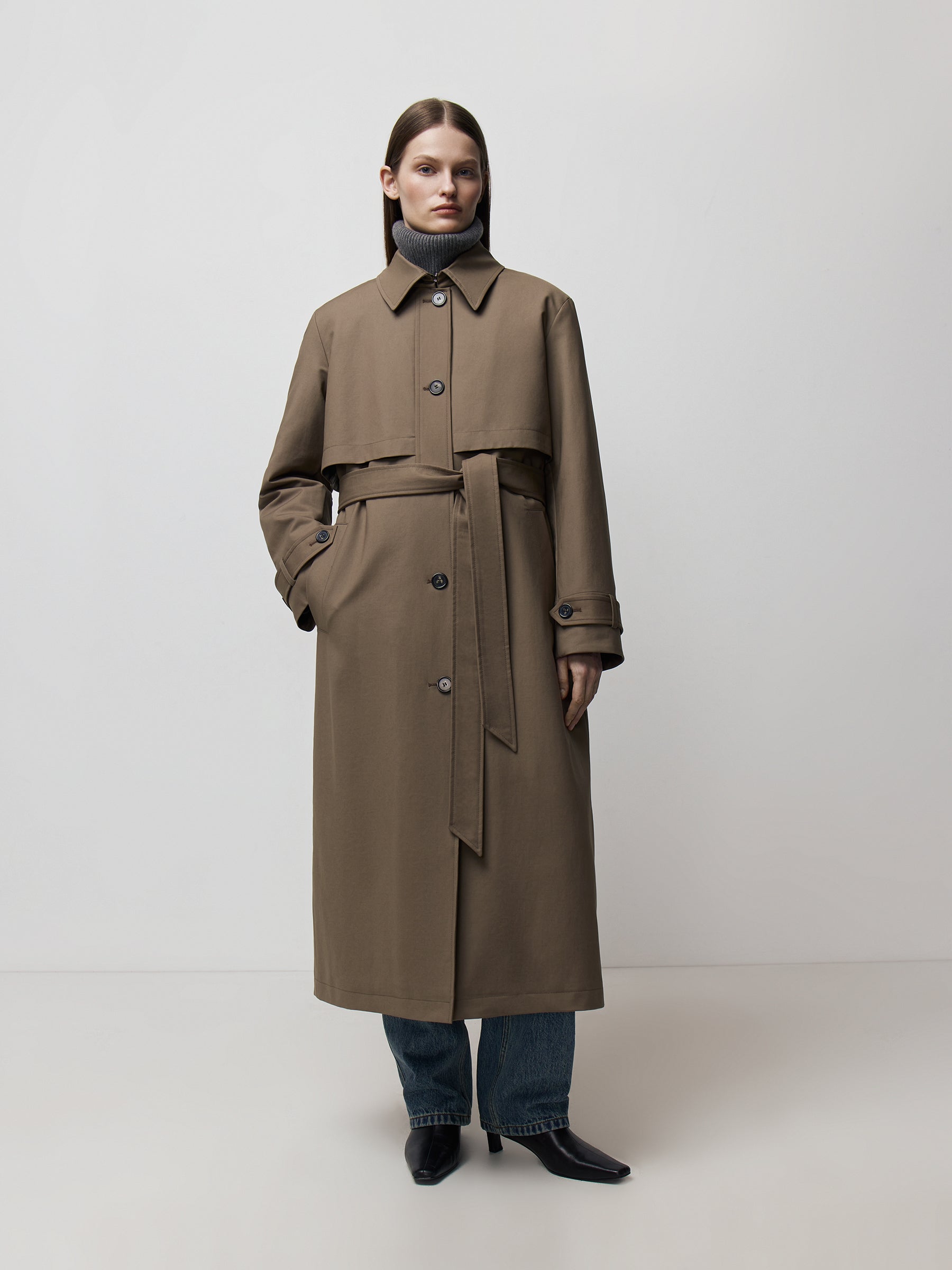 Padded trench coat