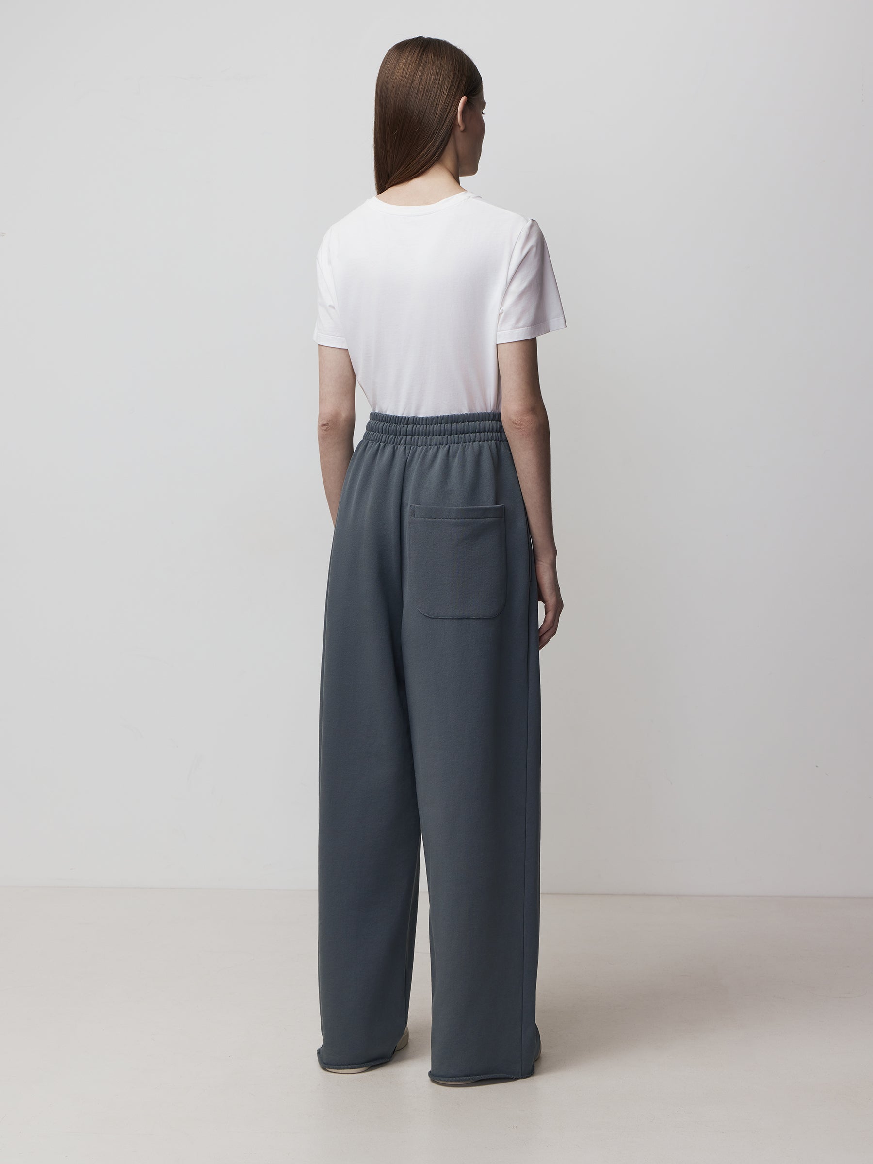 Wide leg terry trousers