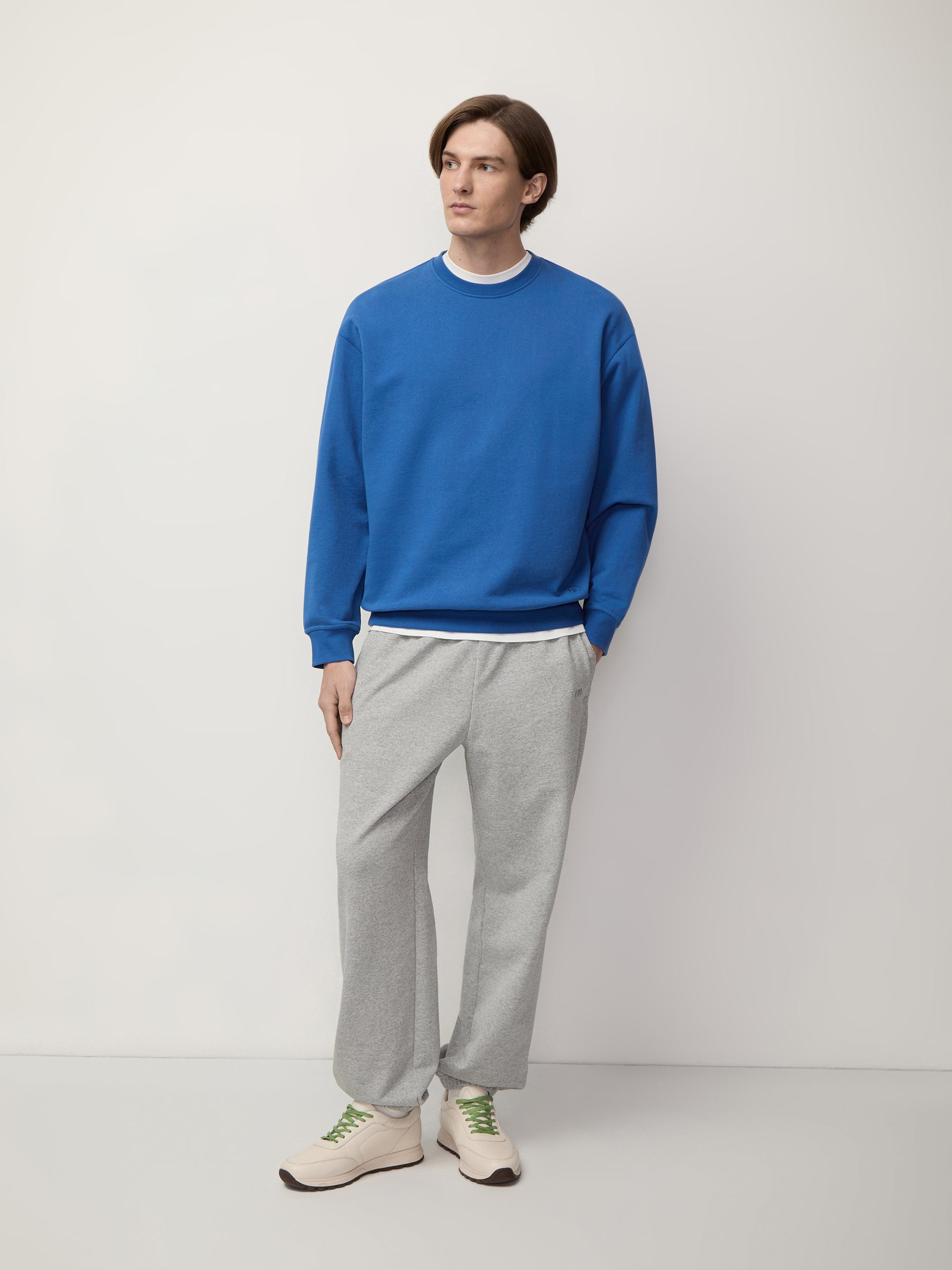 Melange terry trousers