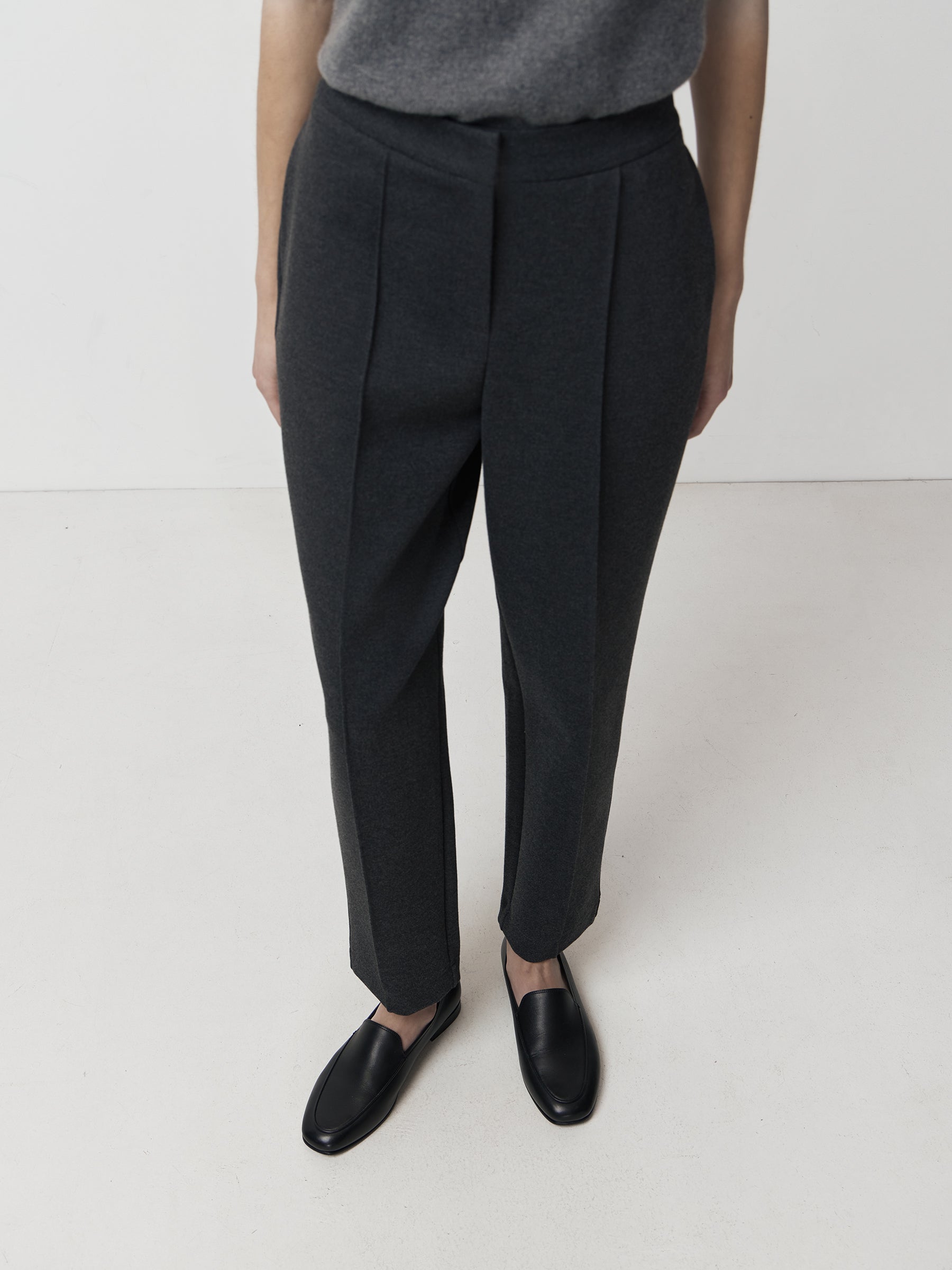 Slim fit jersey trousers