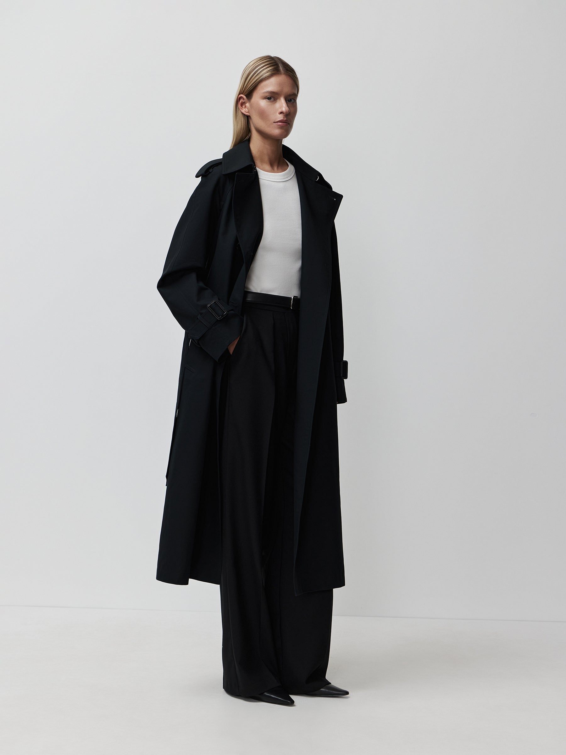 Double-breasted trench coat