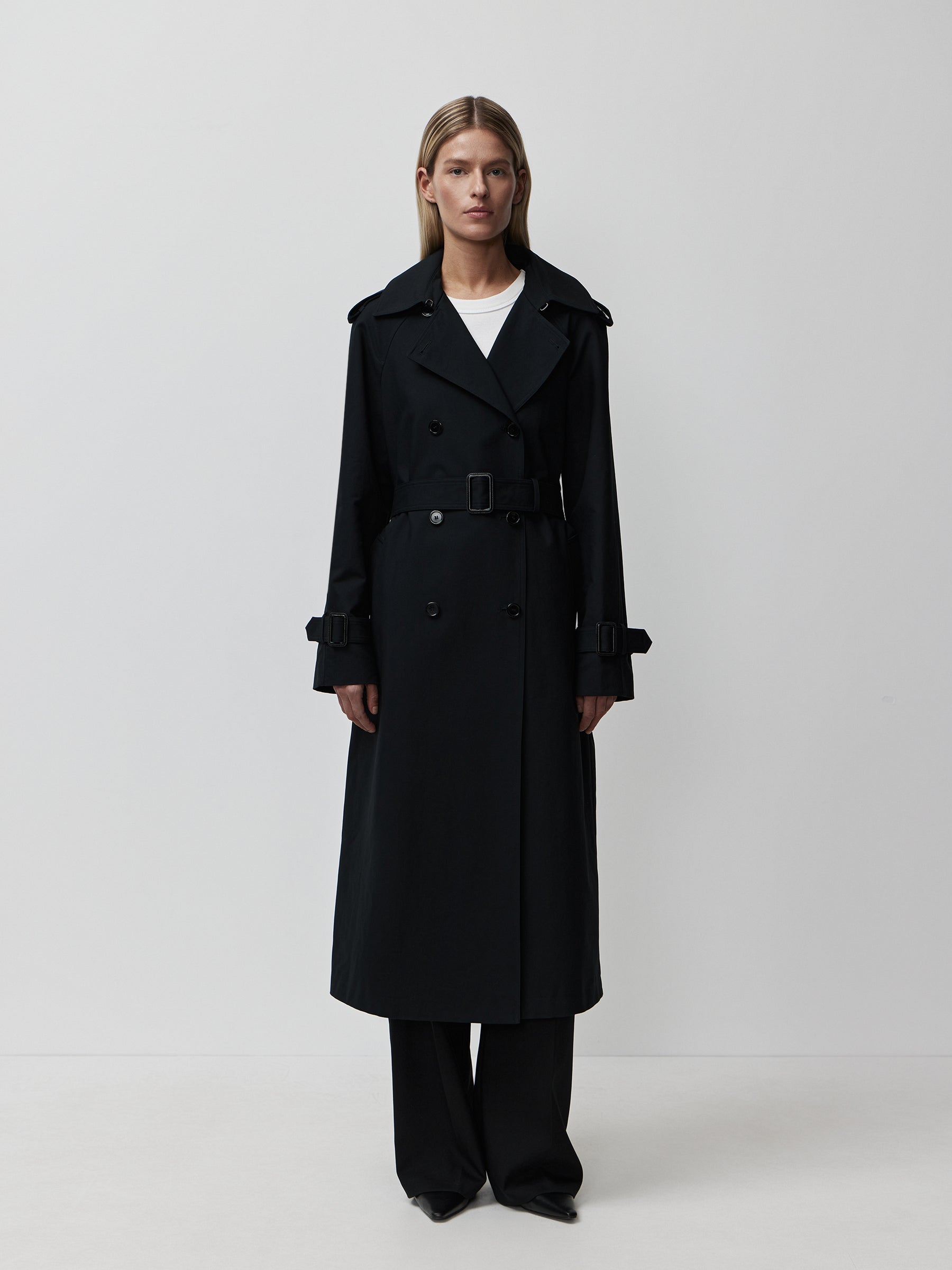 Double-breasted trench coat