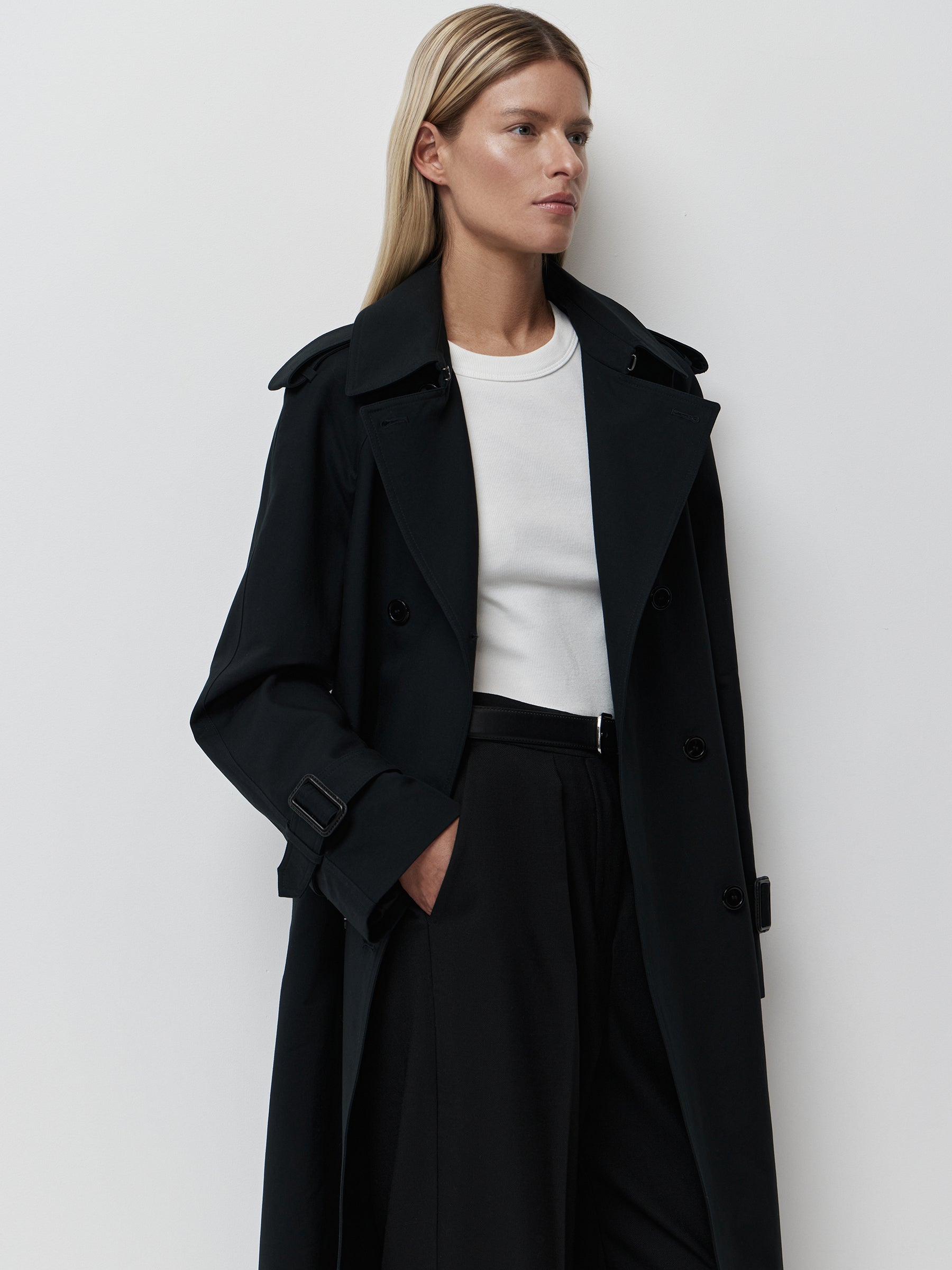 Double-breasted trench coat