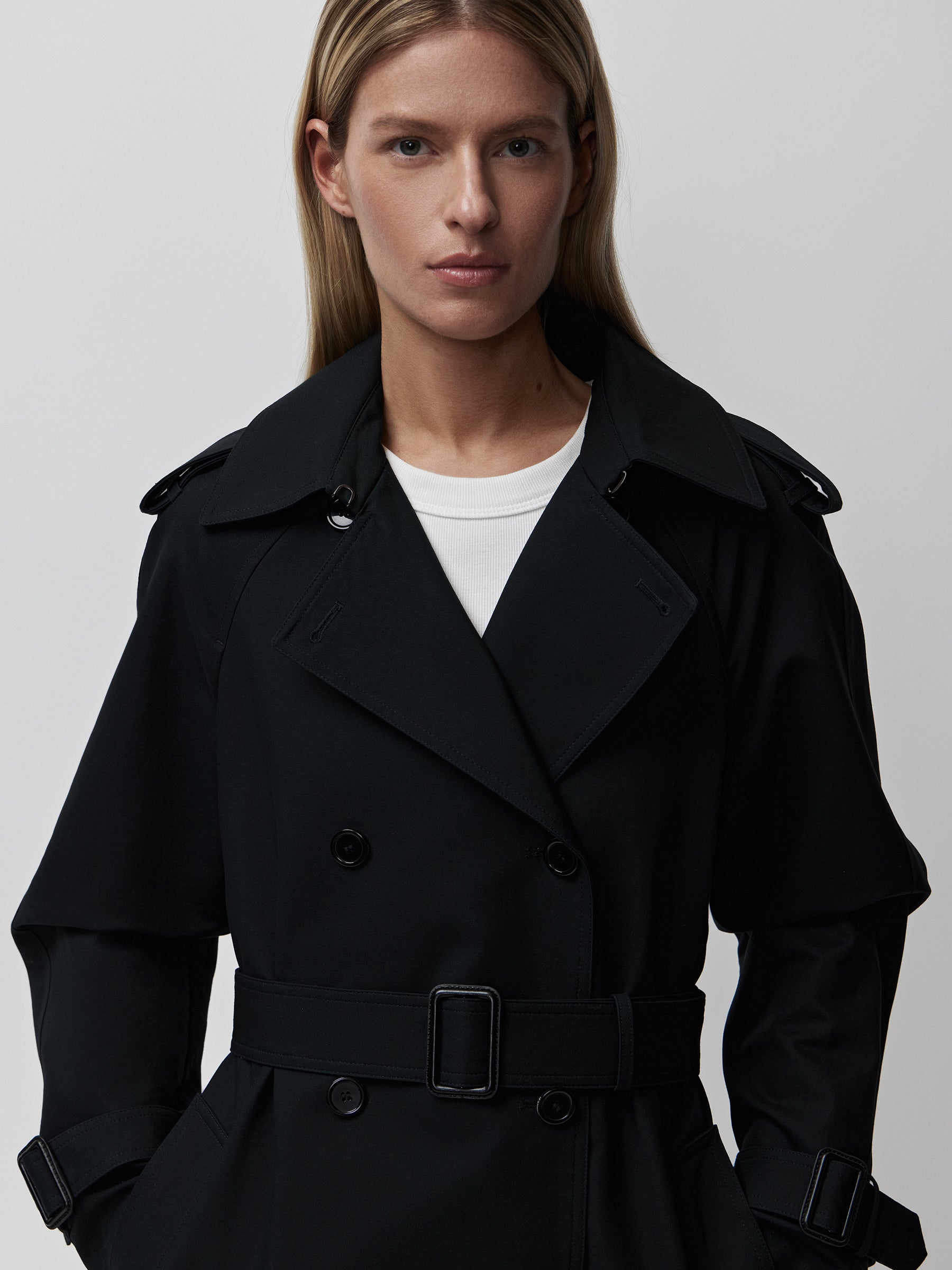 Double-breasted trench coat