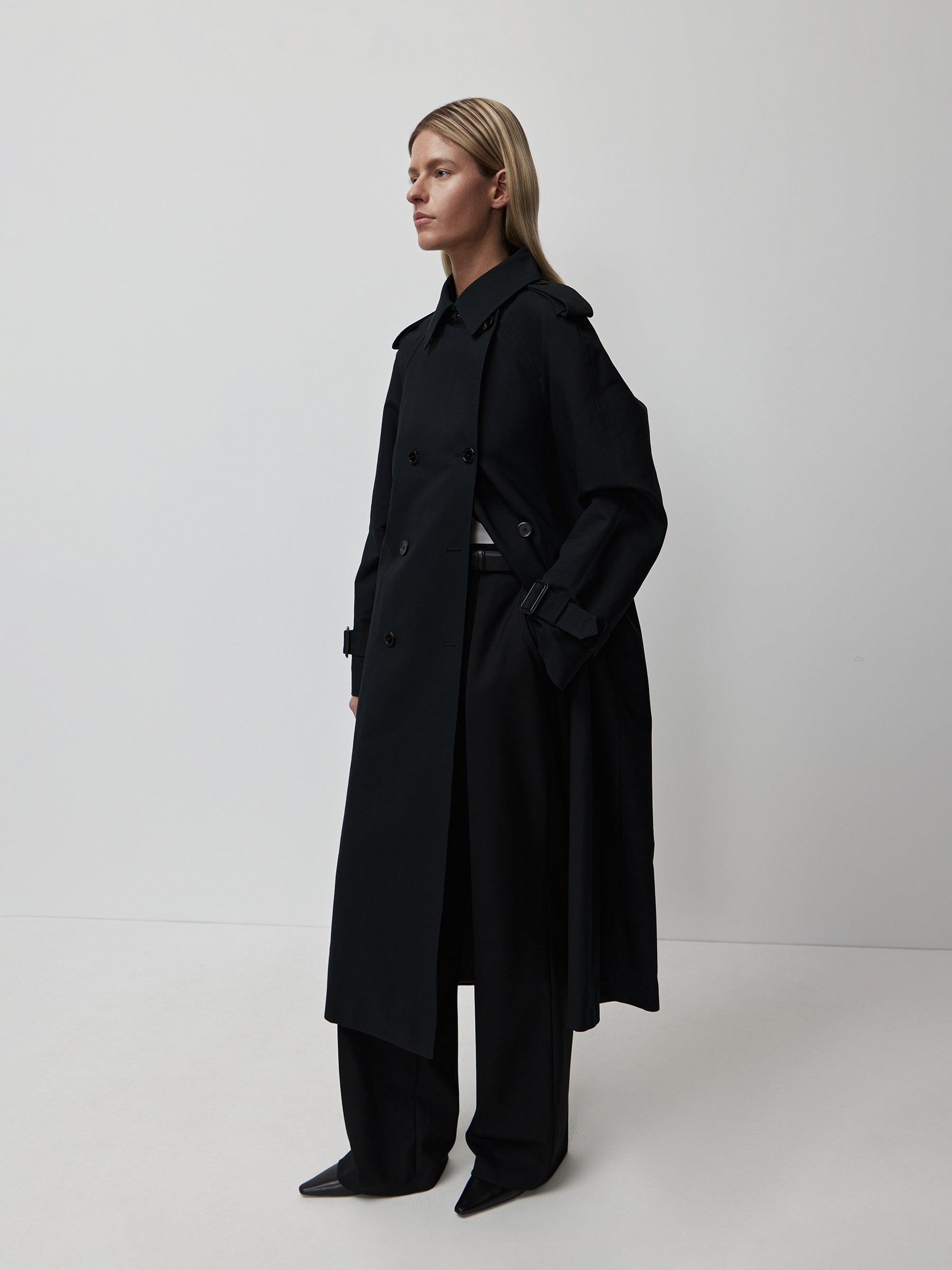 Double-breasted trench coat