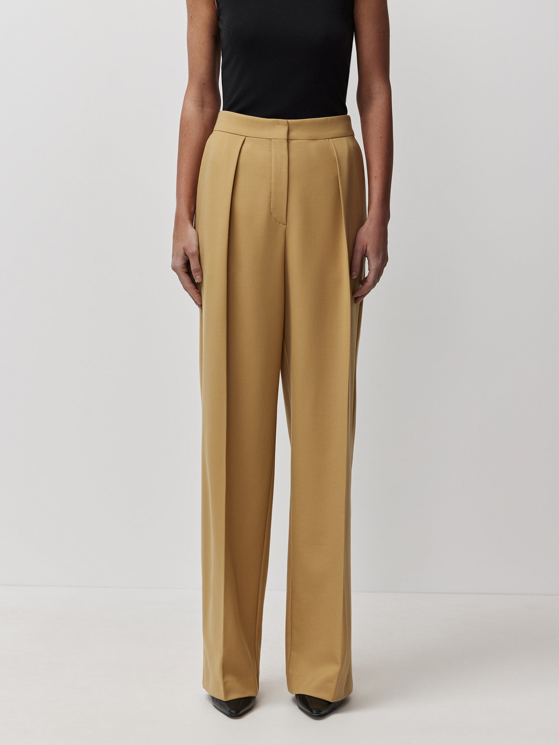 Wool blend trousers