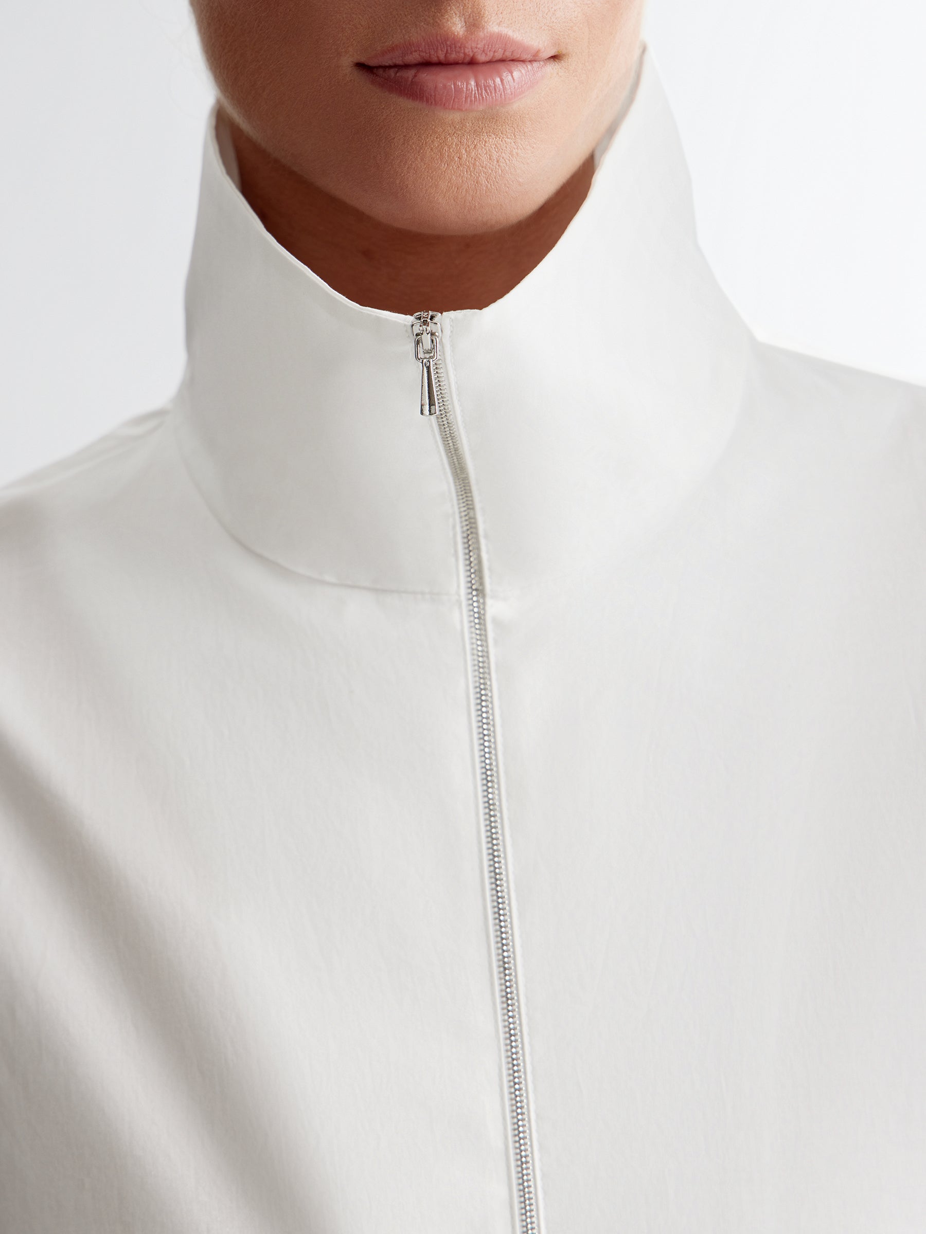 Cotton zip-collar shirt