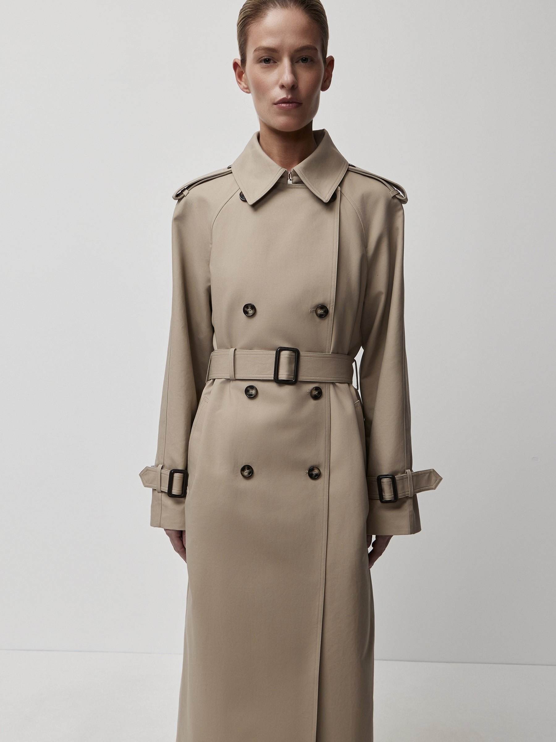 Double-breasted trench coat