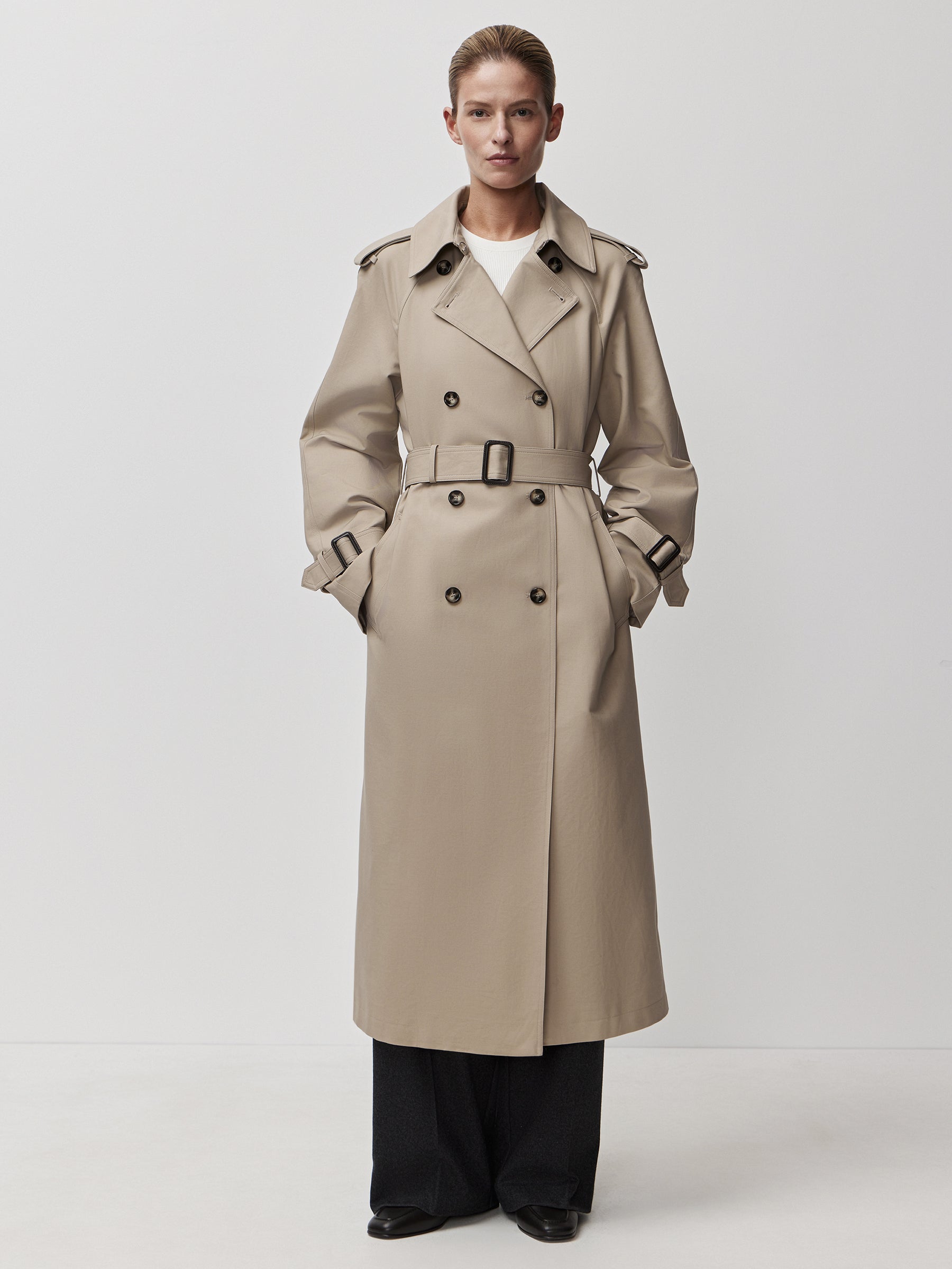 Double-breasted trench coat