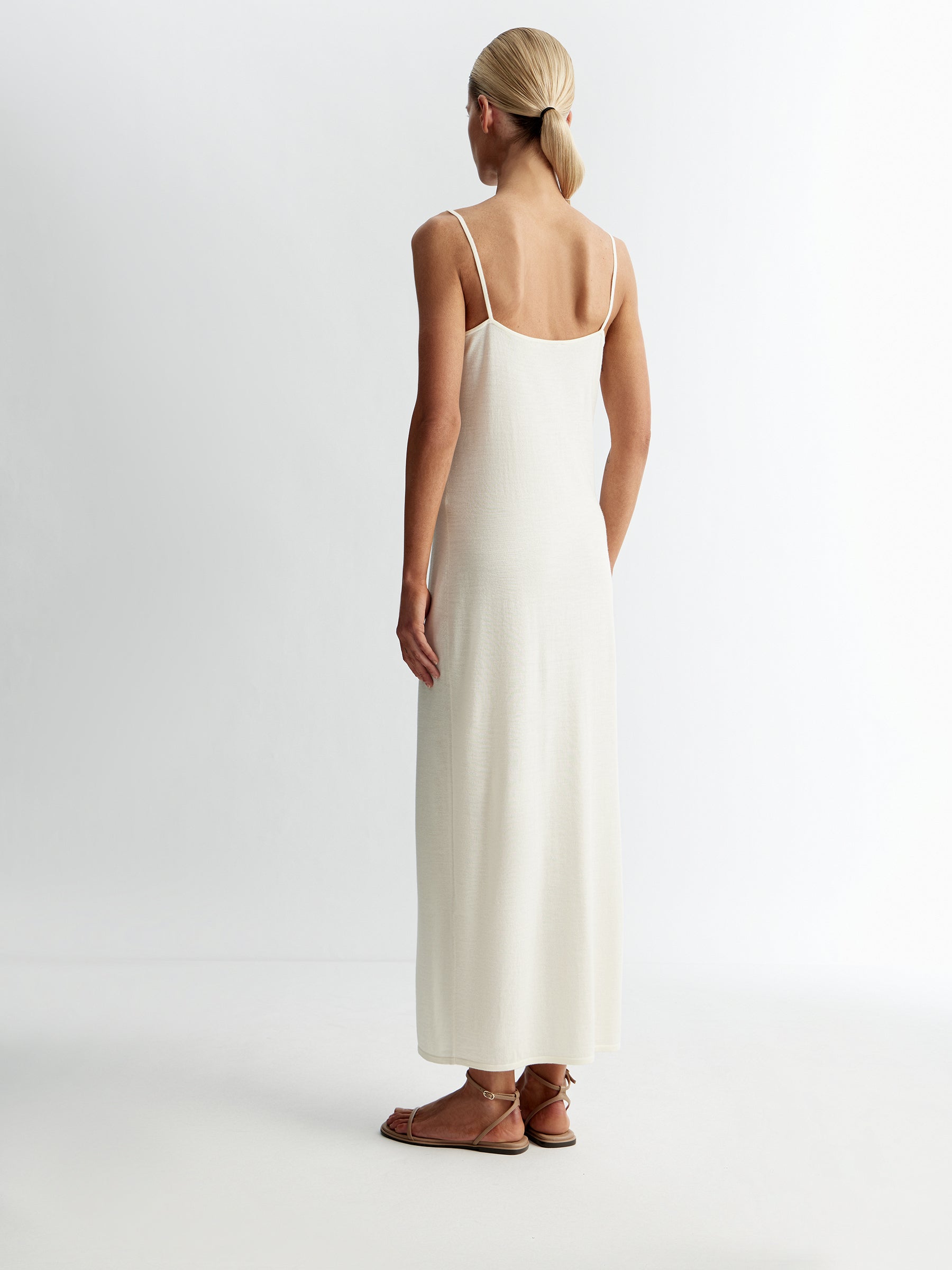 Merino-silk slip dress