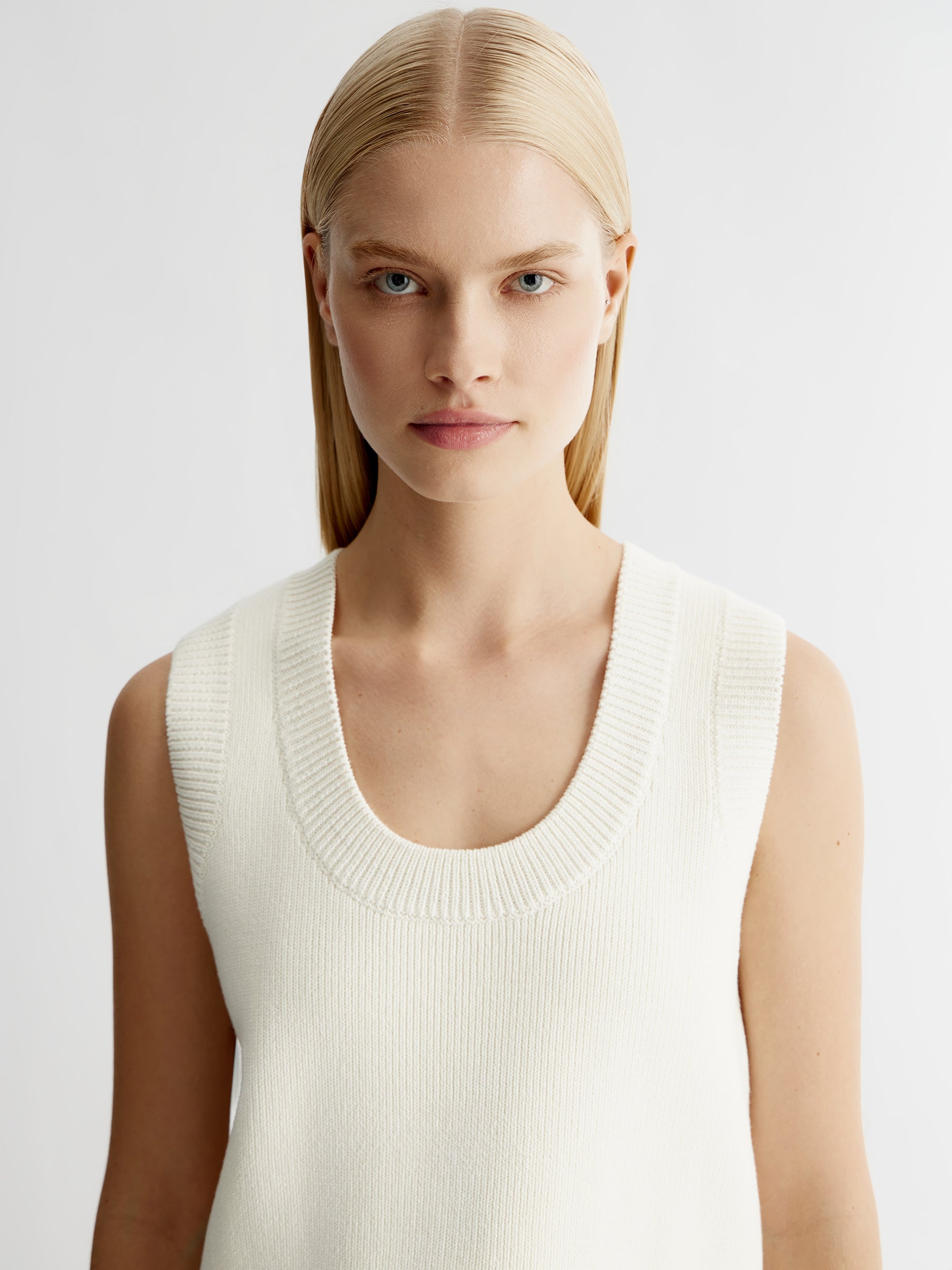 Cotton knit cropped top