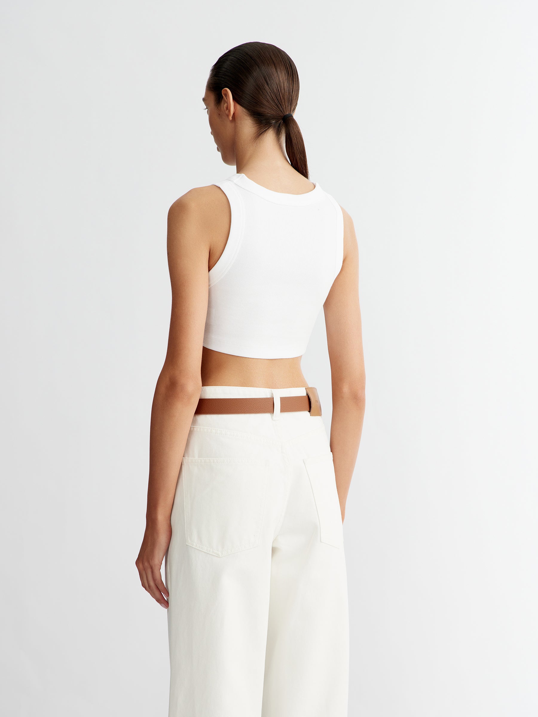 Ribbed cotton cropped top