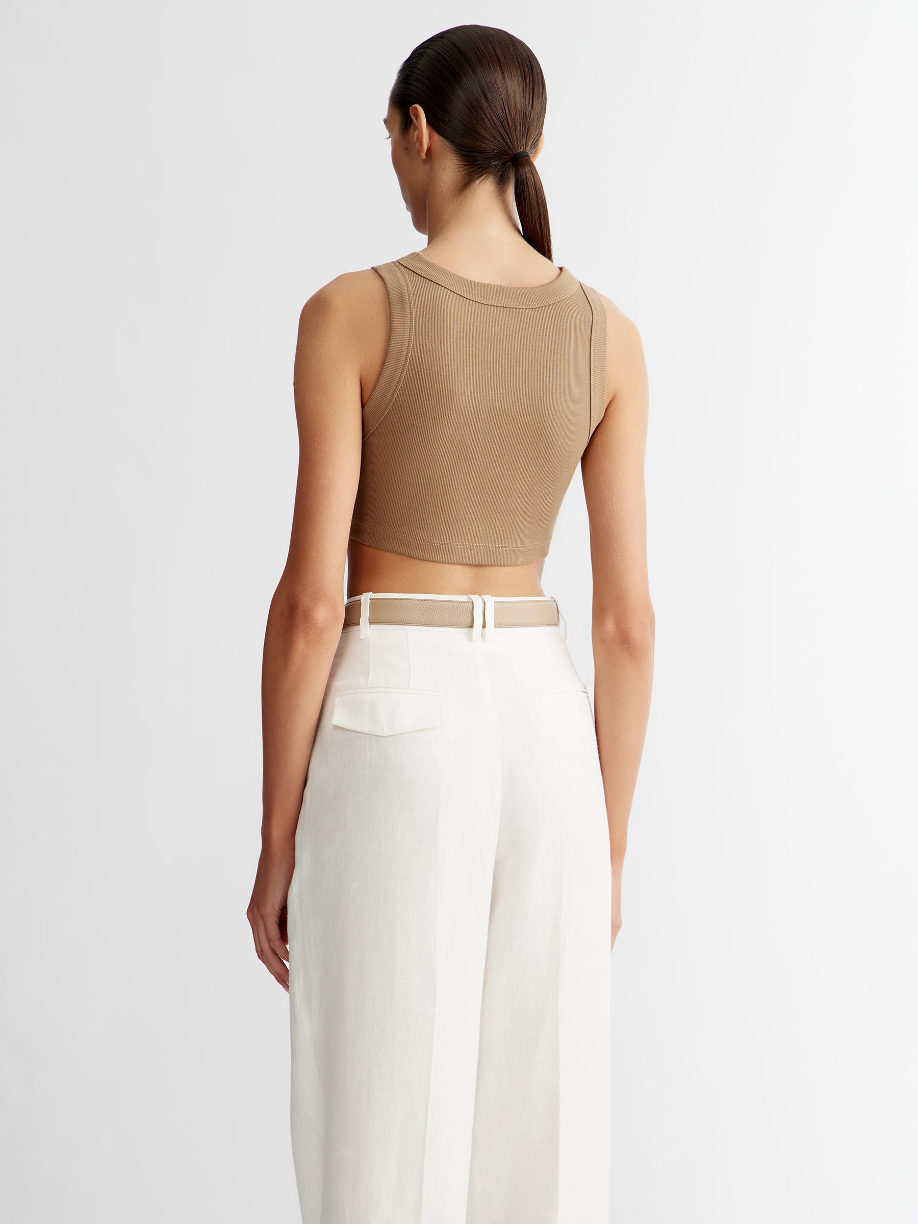 Ribbed cotton cropped top