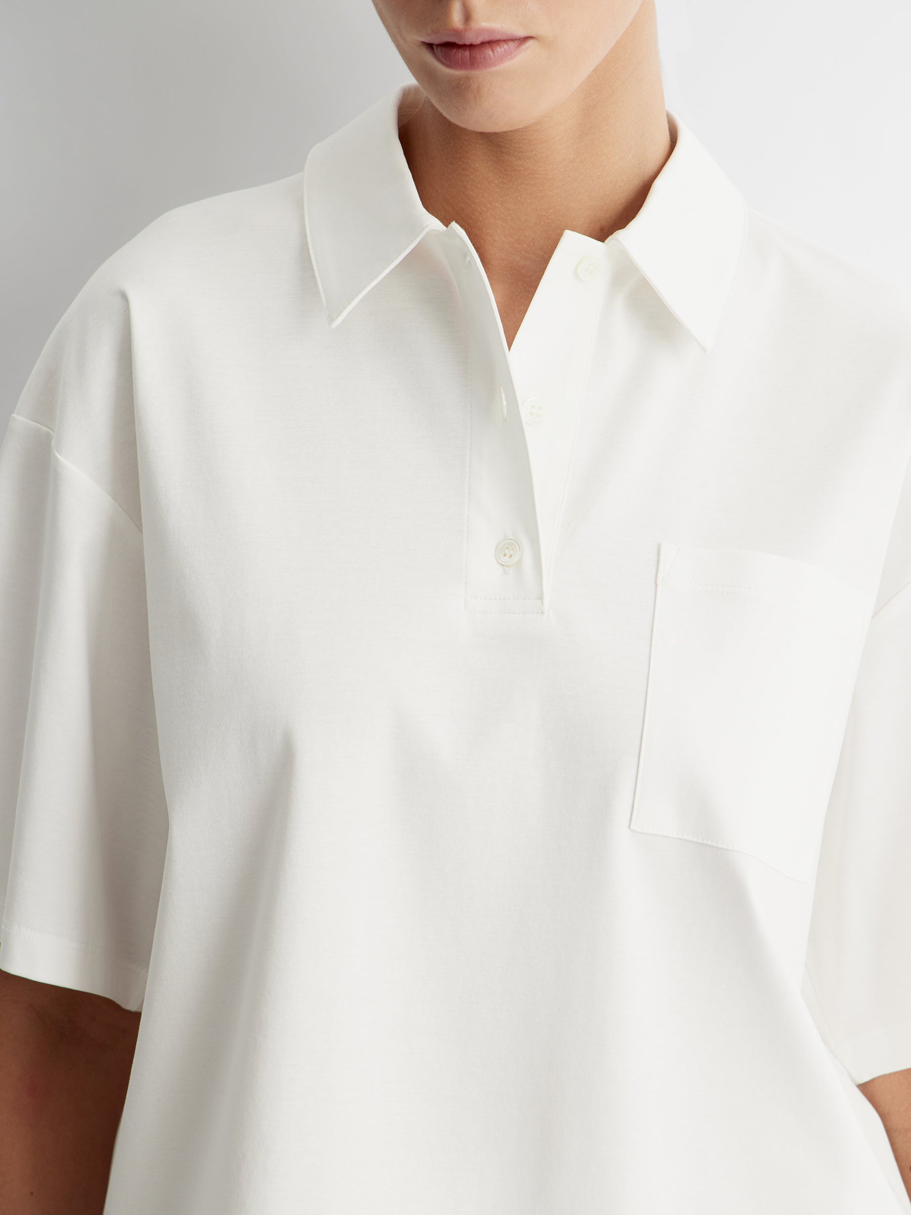 Mercerised cotton polo T-shirt