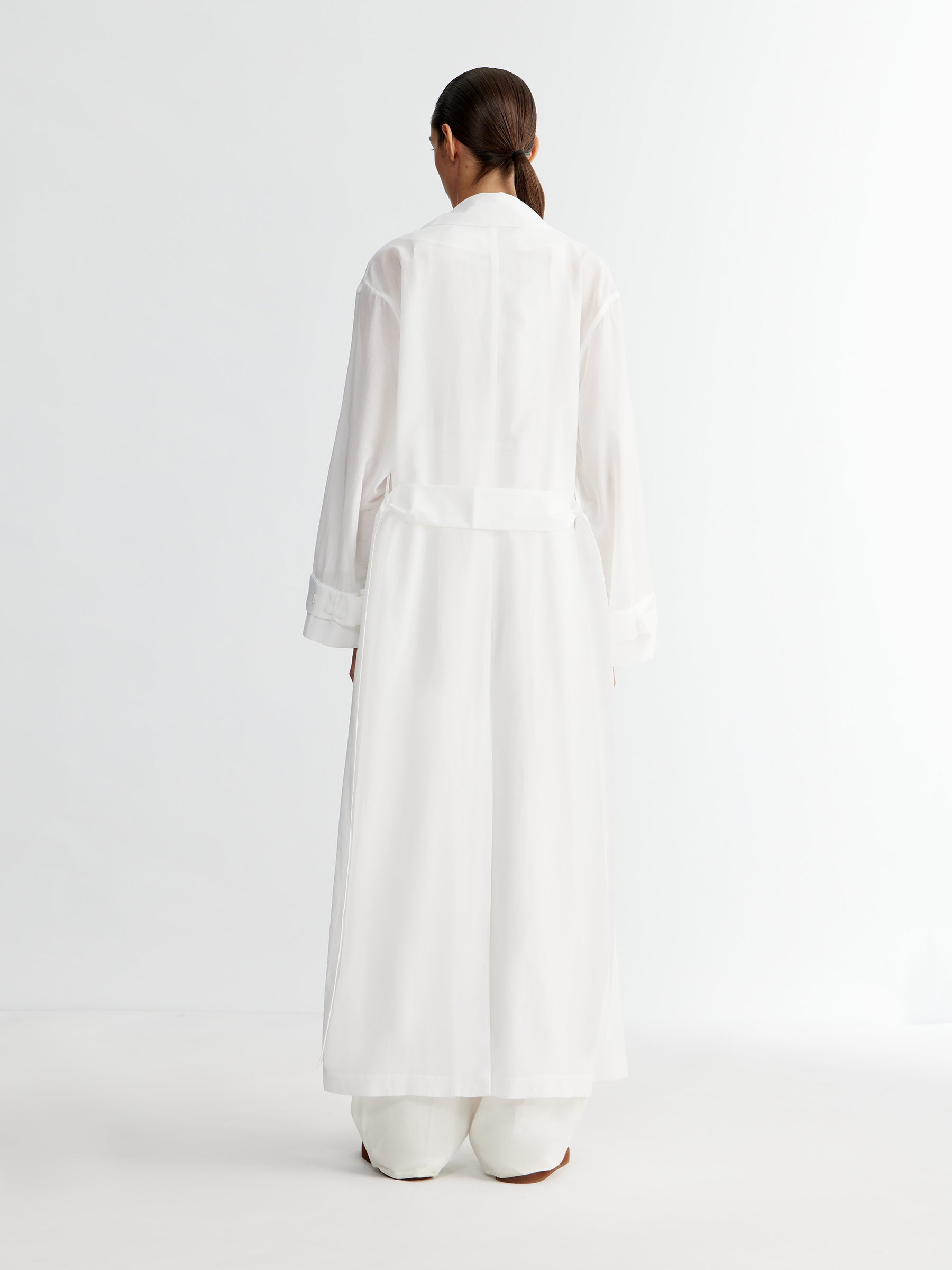 Cotton-silk trench dress