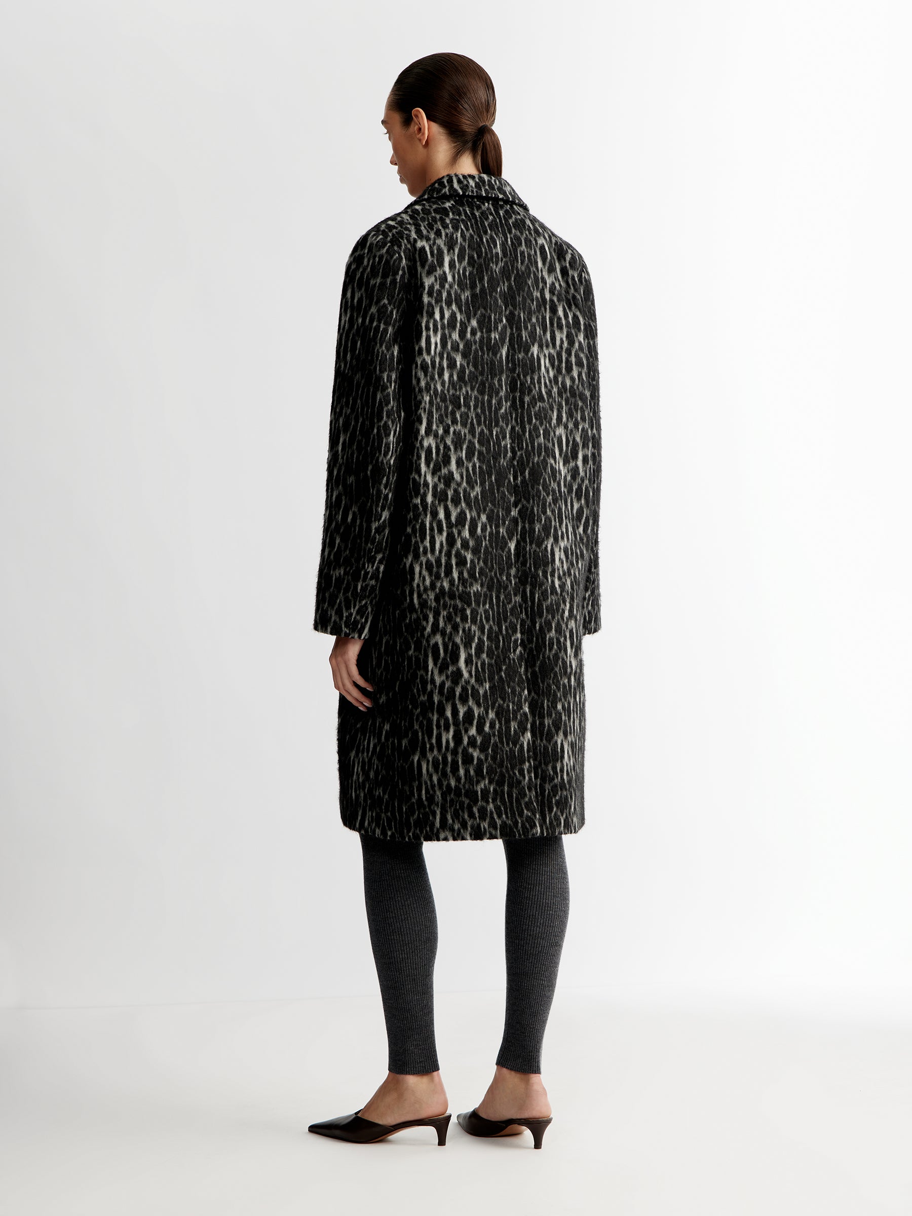 Jacquard acrylic-wool coat