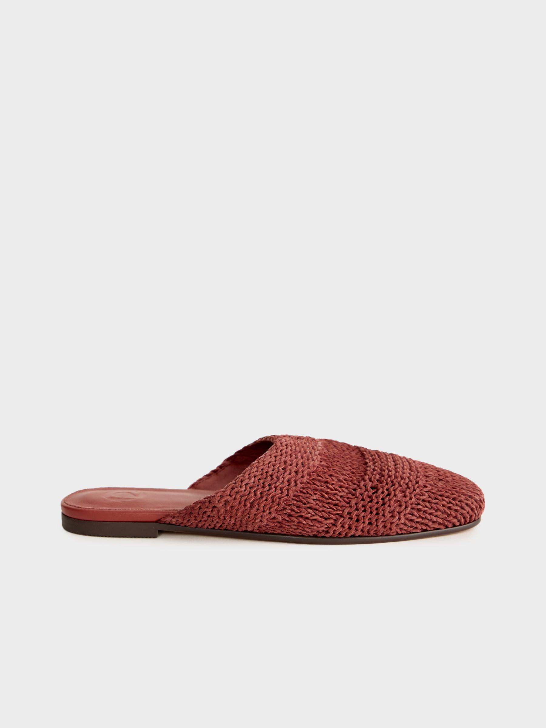 Woven leather mules