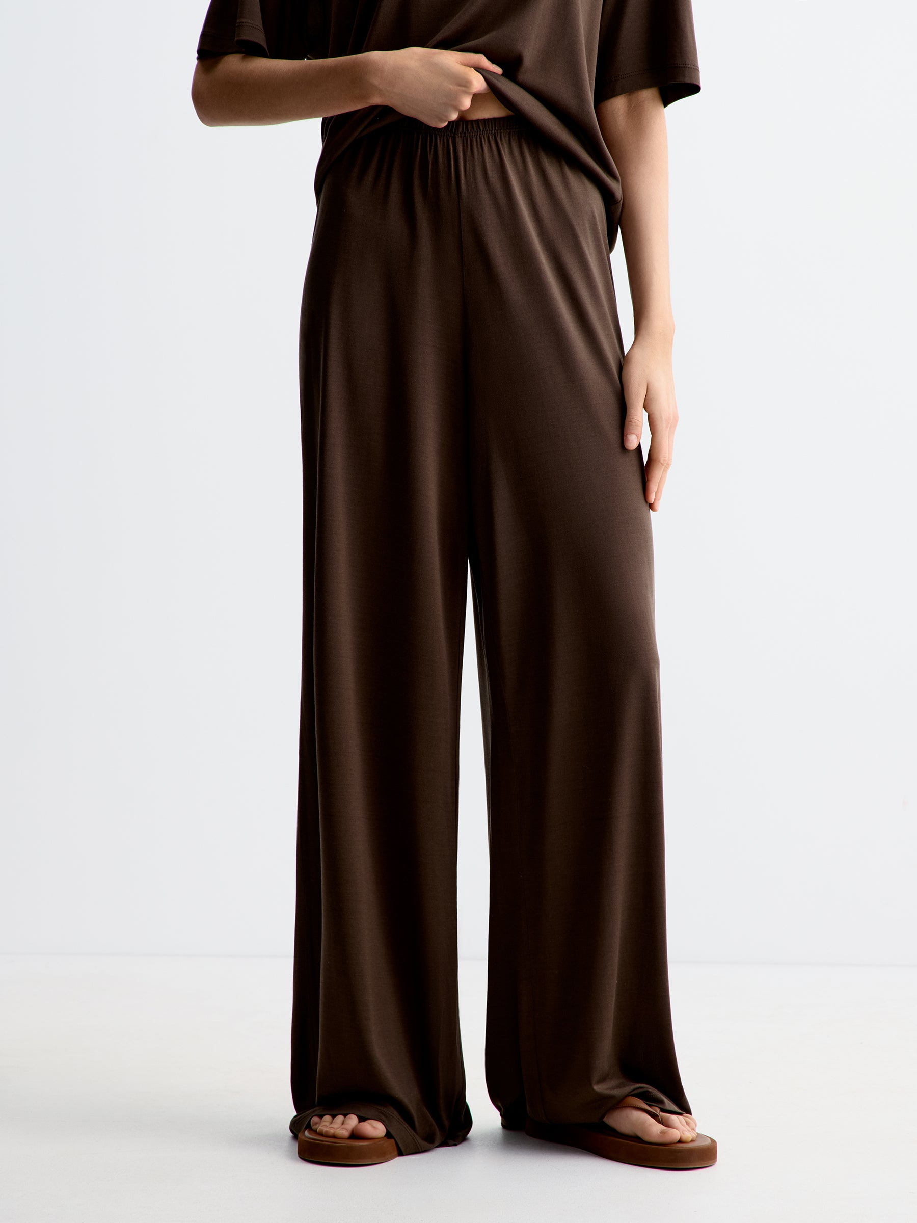 Silk jersey trousers