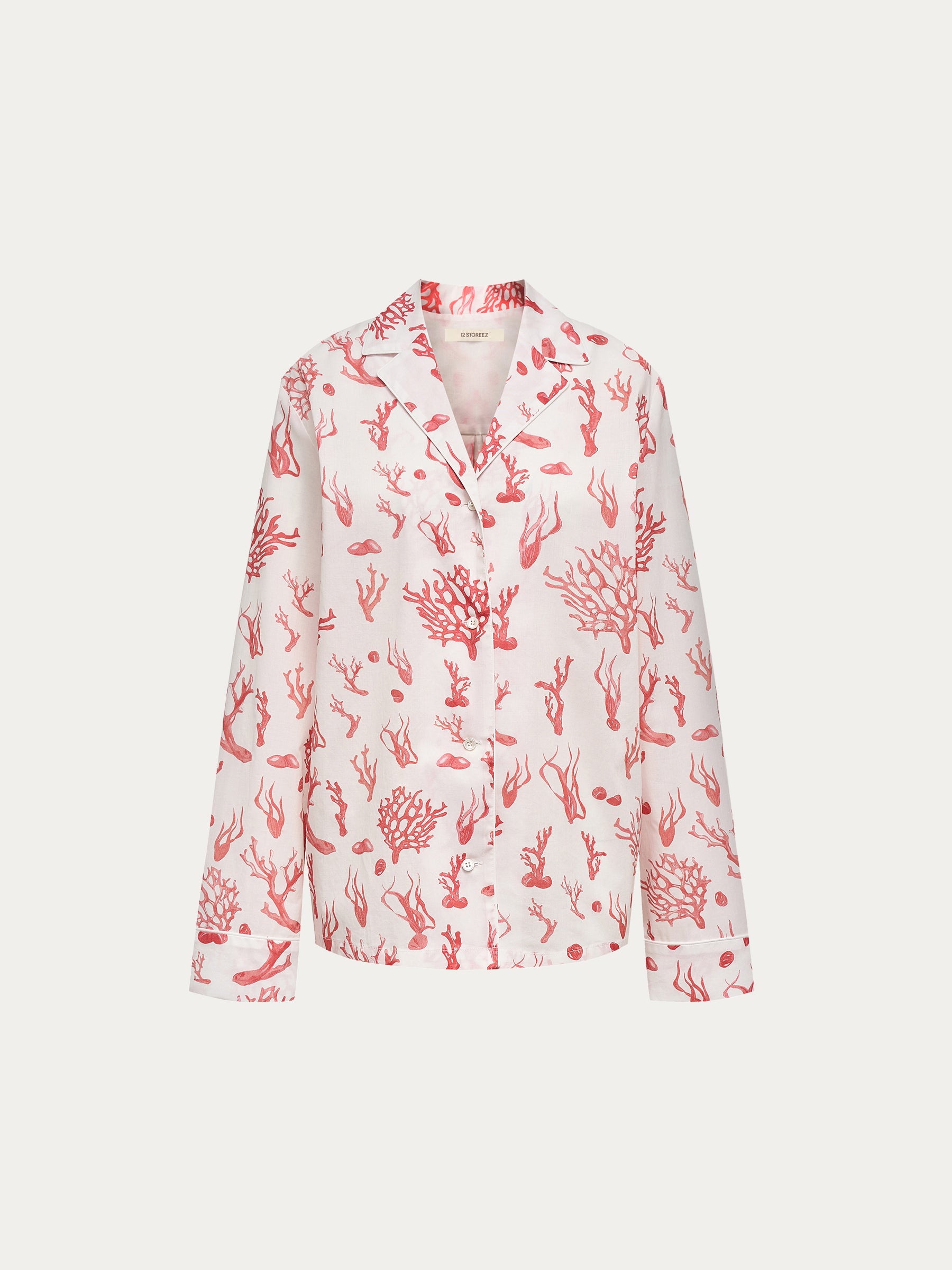 Coral print shirt